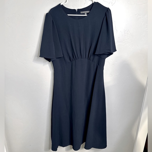Nordstrom Julia Jordan Flutter Sleeve Midi Dress NAVY SZ 14 - NEW! - Picture 6 of 15